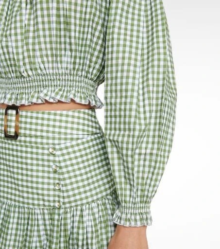 Alexandra Miro Gingham cotton crop top 5