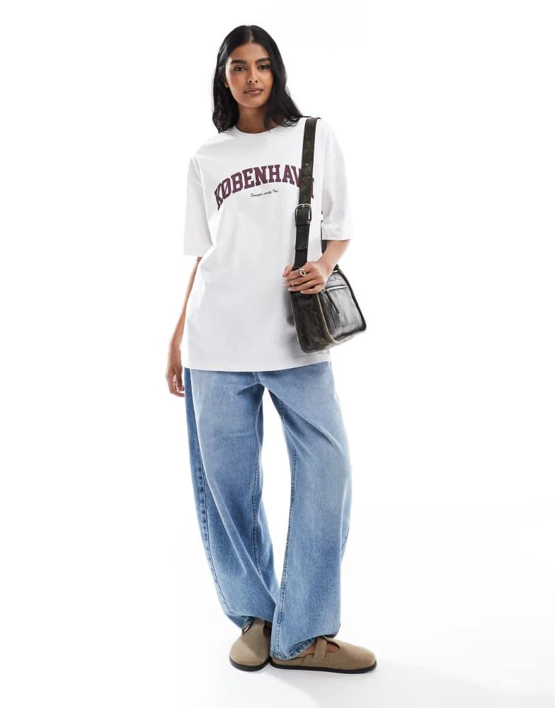 JJXX JJXX oversized t-shirt with kobenhavn print in white 4