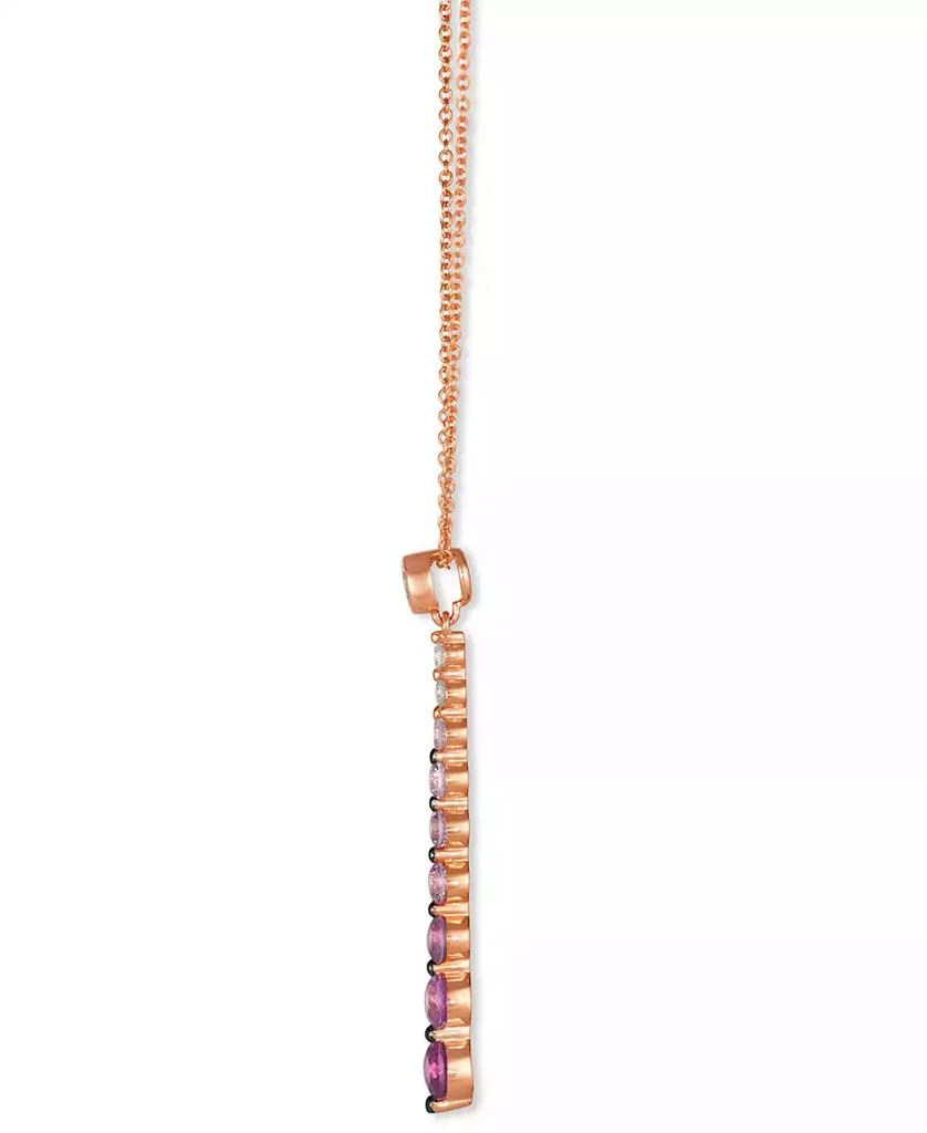 Le Vian Pink Ombré Sapphire (7/8 ct. t.w.) 
White Sapphire (1/6 ct. t.w.) Linear Adjustable 20" Pendant Necklace in 14k Rose Gold 2