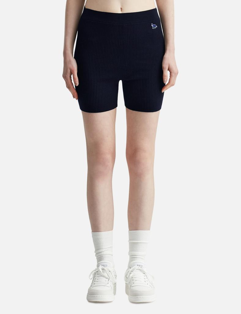 Maison Kitsune Baby Fox Patch Fine Ribbed Shorts