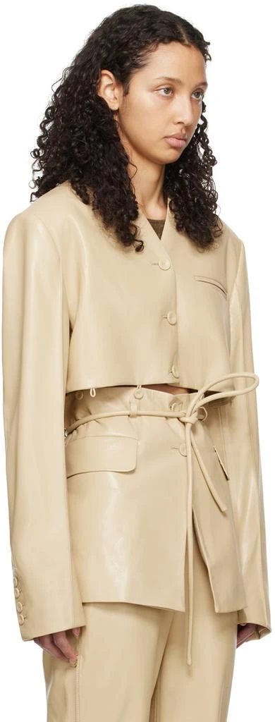 Nanushka Beige Maida Vegan Leather Blazer 2