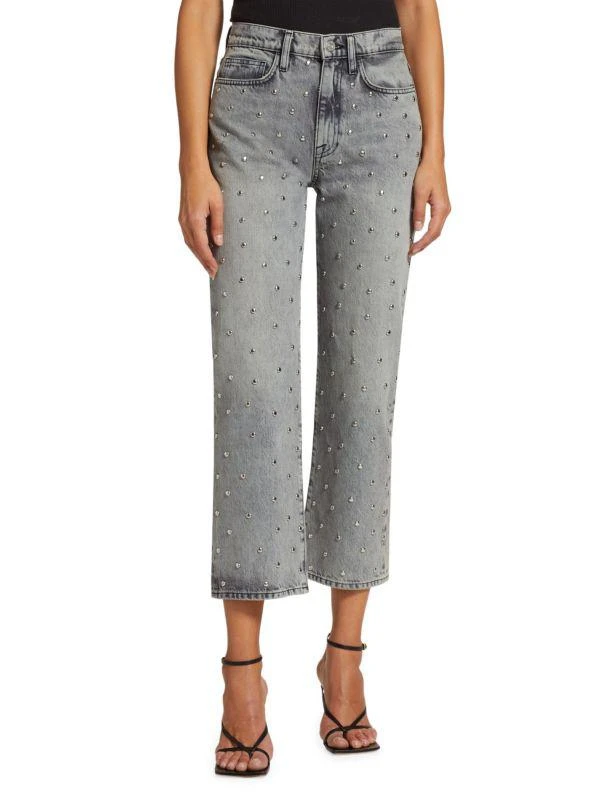 FRAME Le Jane Crop Studded Jeans 1