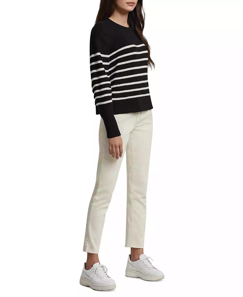 Three Dots Women's Abigail Striped Crewneck Sweater