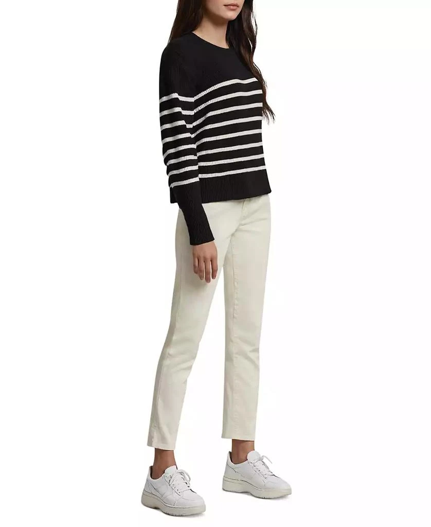 Three Dots Women's Abigail Striped Crewneck Sweater 2