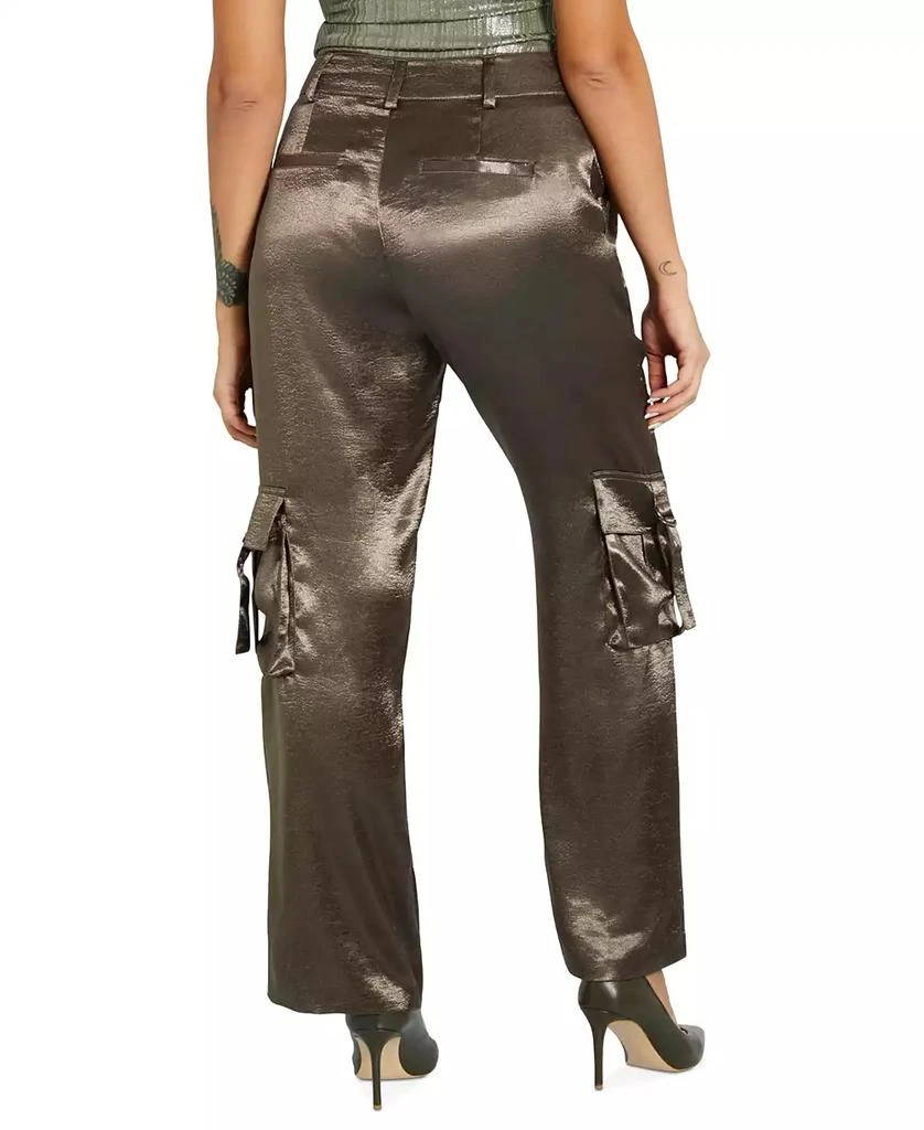 GUESS Women's Jamie High Rise Satin Cargo Pants 2