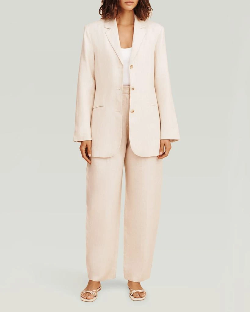 Posse Leon Single-Breasted Pinstripe Linen Blazer 2