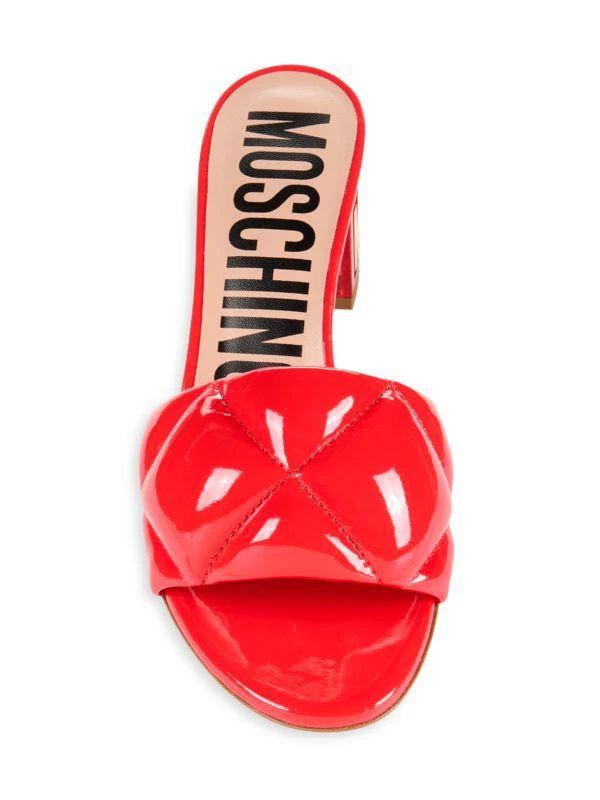 Moschino Couture! Quilted Patent Leather Sandals 5