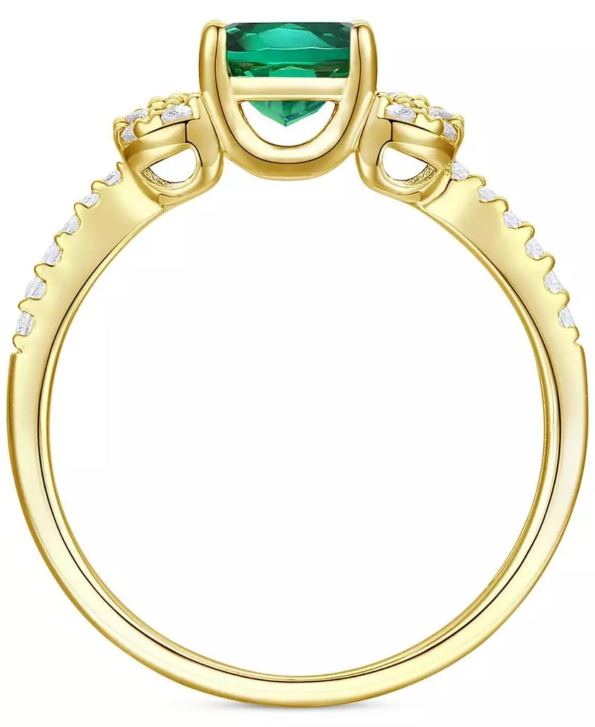 Macy's Lab-Grown Emerald (1 ct. t.w.) & Lab-Grown White Sapphire (1/4 ct. t.w.) Ring in 14k Gold-Plated Sterling Silver 3