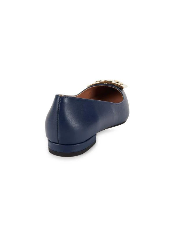 Mario Valentino Flora Logo Point Toe Leather Flats 3
