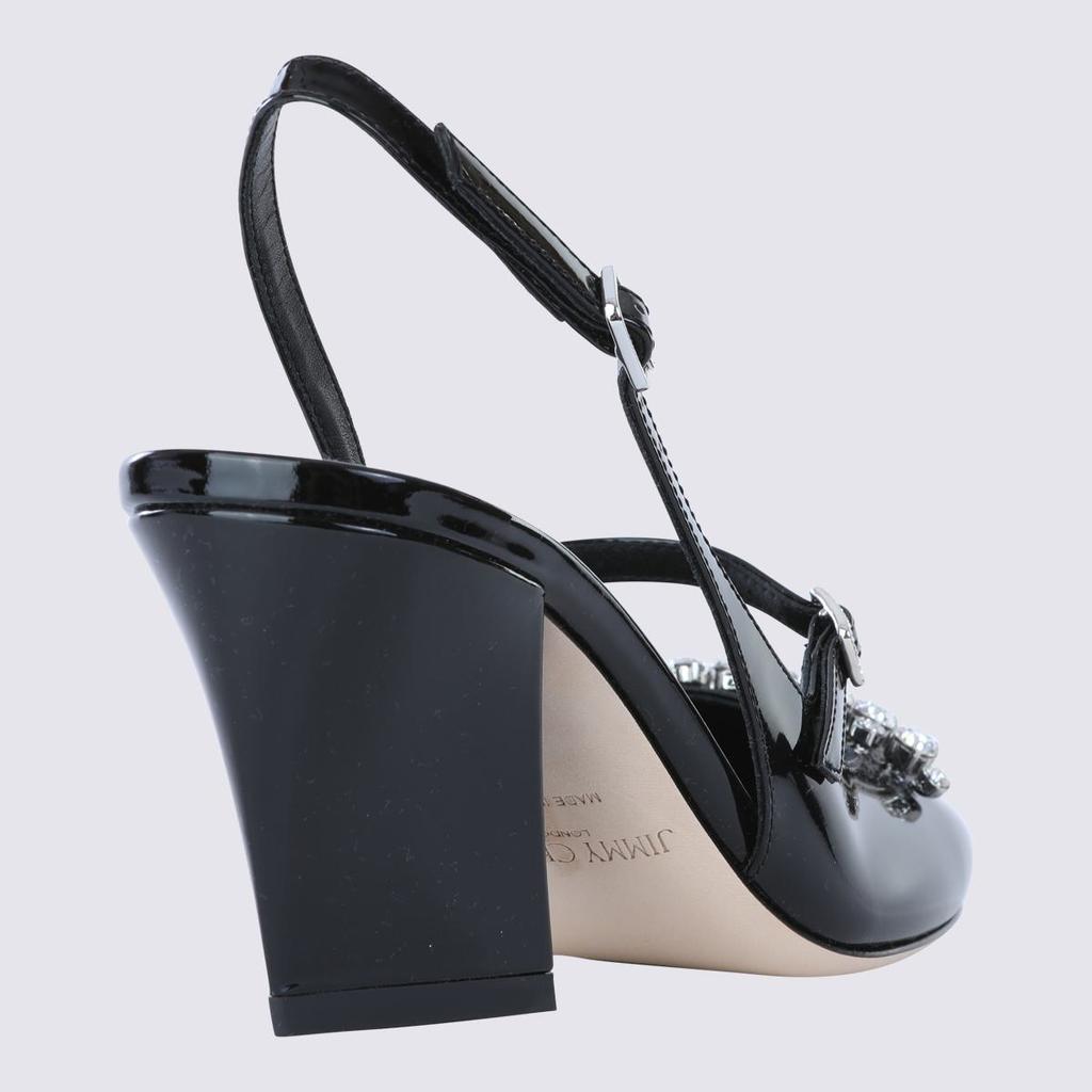 【JIMMYCHOO】 black leather pumps （関税送料込） Jimmy Choo - Hettie Black Leather & Mesh Pump, 85mm