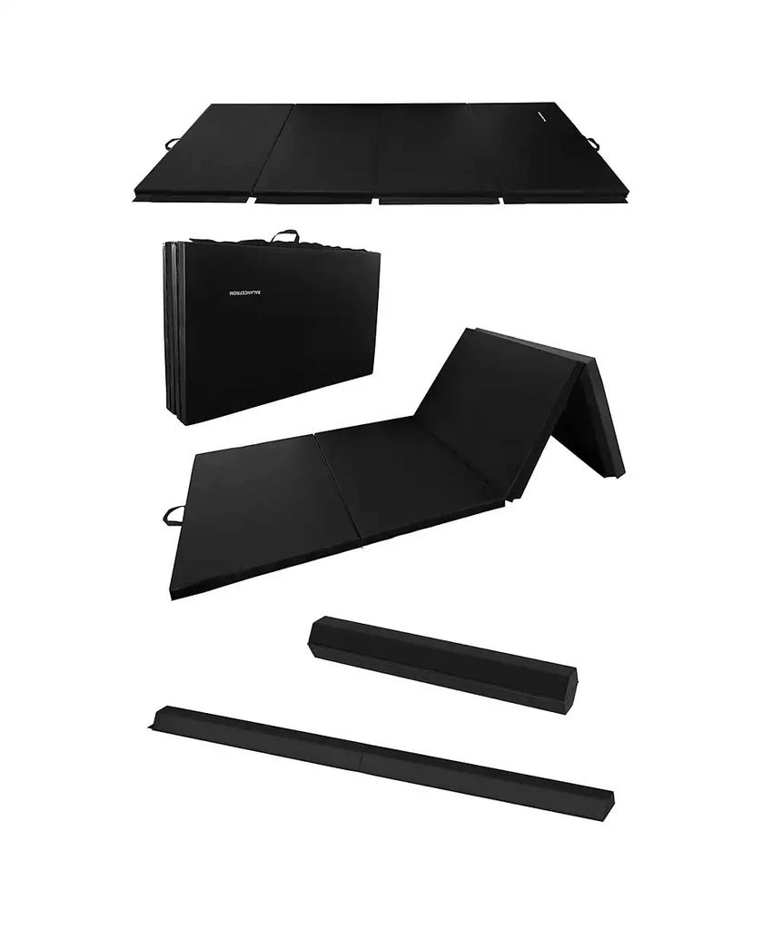BalanceFrom Fitness All Purpose Mat with 8 Ft Balance Beam Gymnastic Set, Black