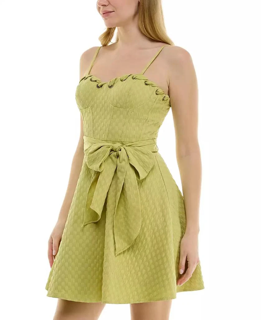 BCX Juniors' Whipstitched Corset Fit & Flare Dress 3