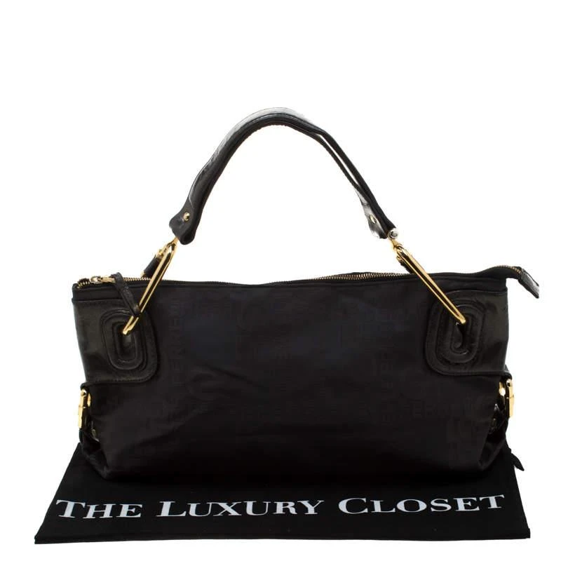 Gianfranco Ferre Gianfranco Ferre Black Nylon and Leather Buckle Shoulder Bag 9