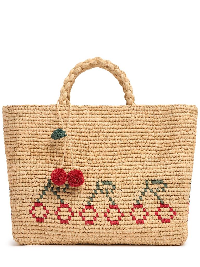 Bonpoint Cherry Raffia Tote Bag