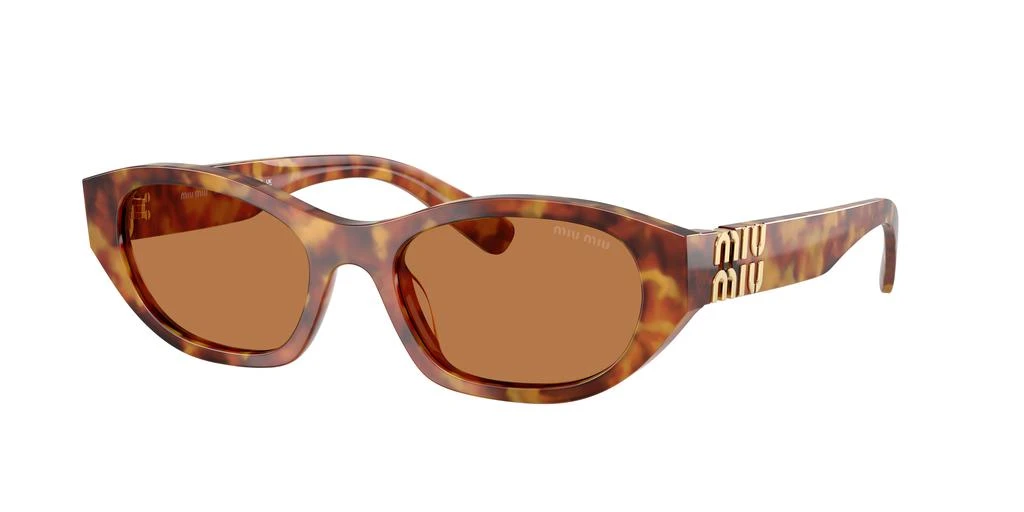 Free Shipping Miu Miu Brown Sunglasses with Case Miu Miu MU11ZSF Havana Brown Rectangular Sunglasses  main image 3