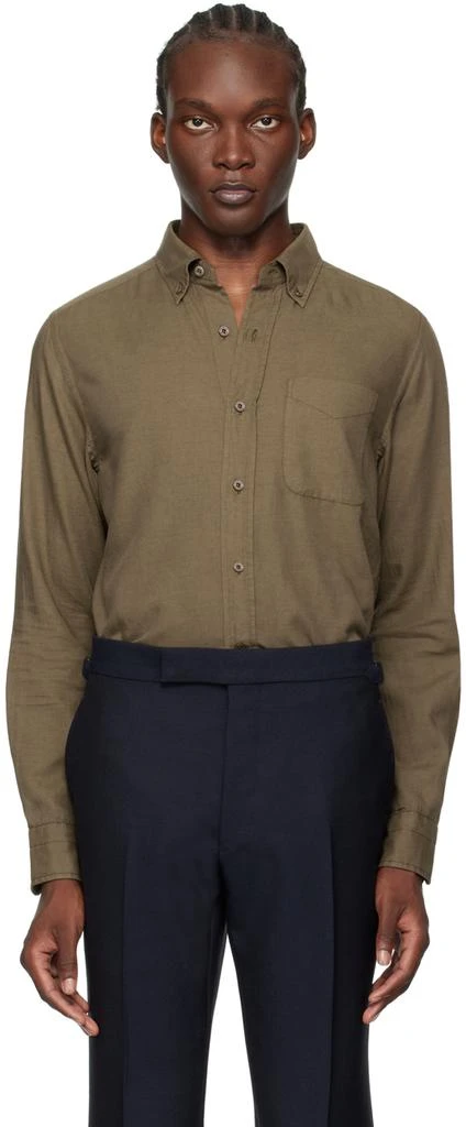 Tom Ford Brown Light Slim-Fit Shirt 1