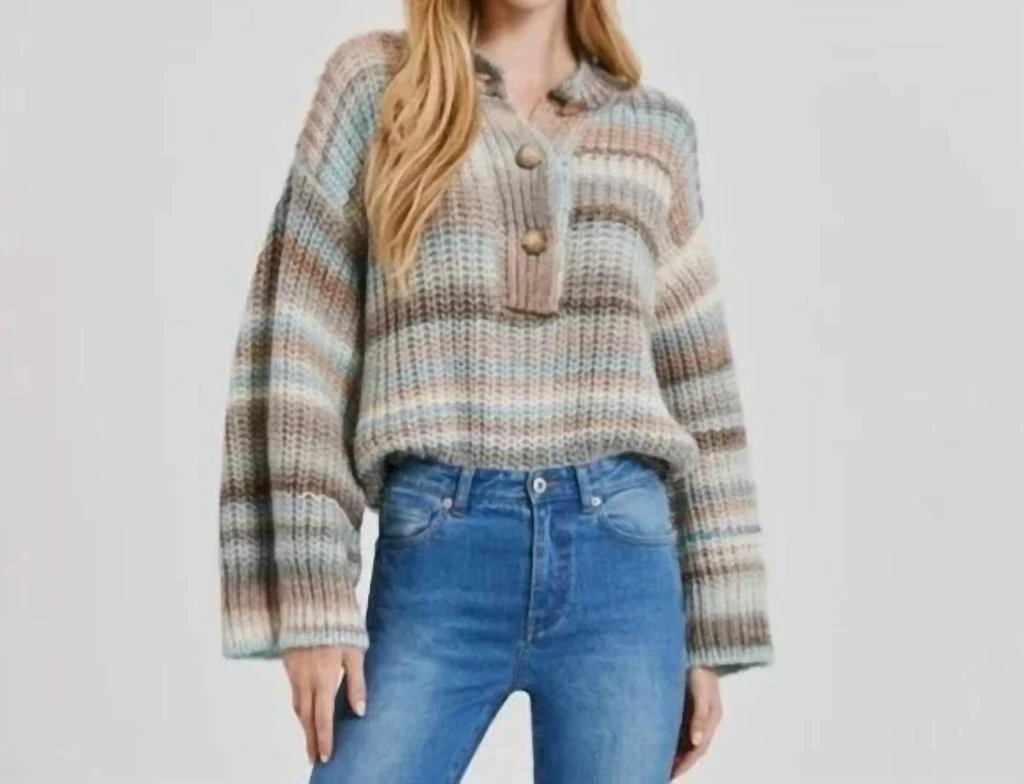 Something Navy Something Navy - Ombre Henley Sweater