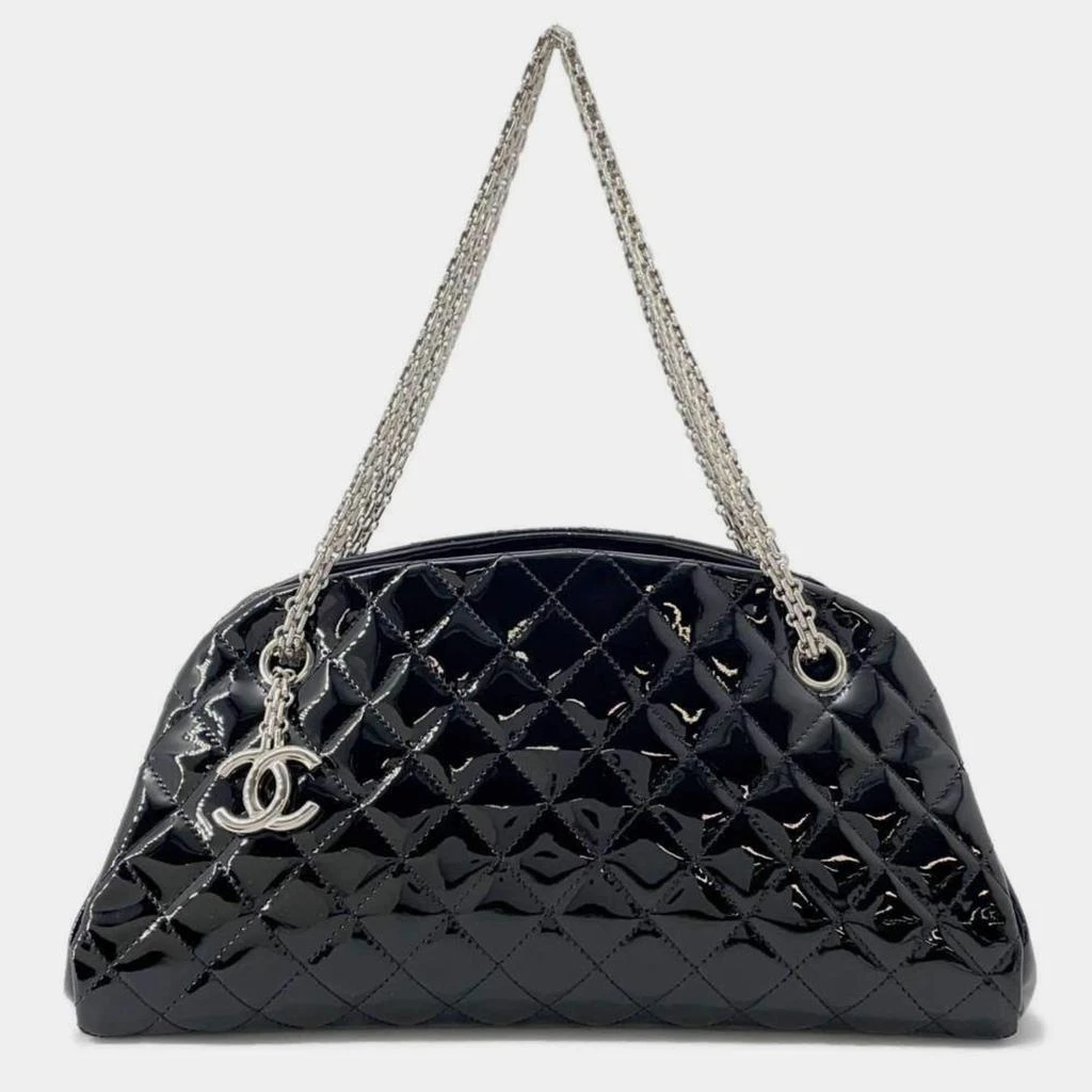 Chanel Chanel Black Patent Mademoiselle Bowling Chain Shoulder Bag 1