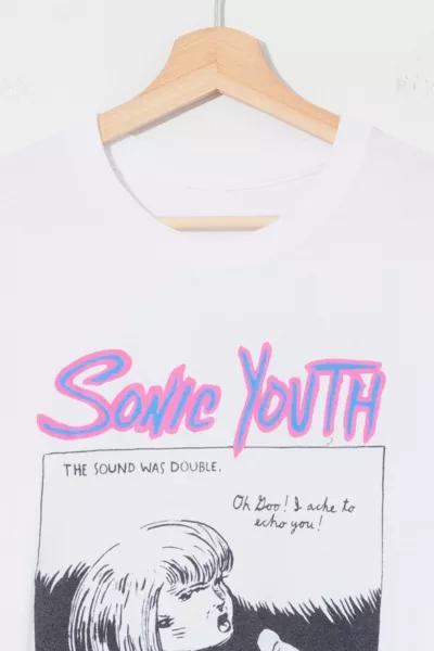 Urban Outfitters Vintage Y2K Sonic Youth Long Sleeve White Graphic Band T-Shirt