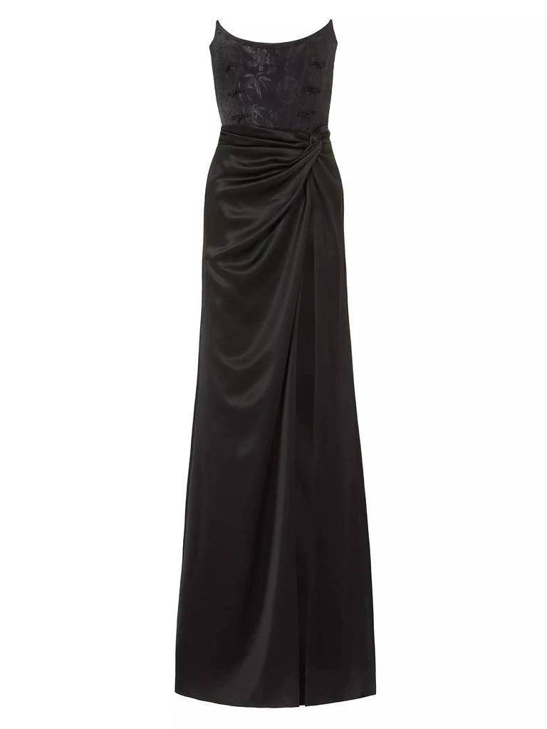SAU LEE Julia Satin Corset Strapless Gown 1