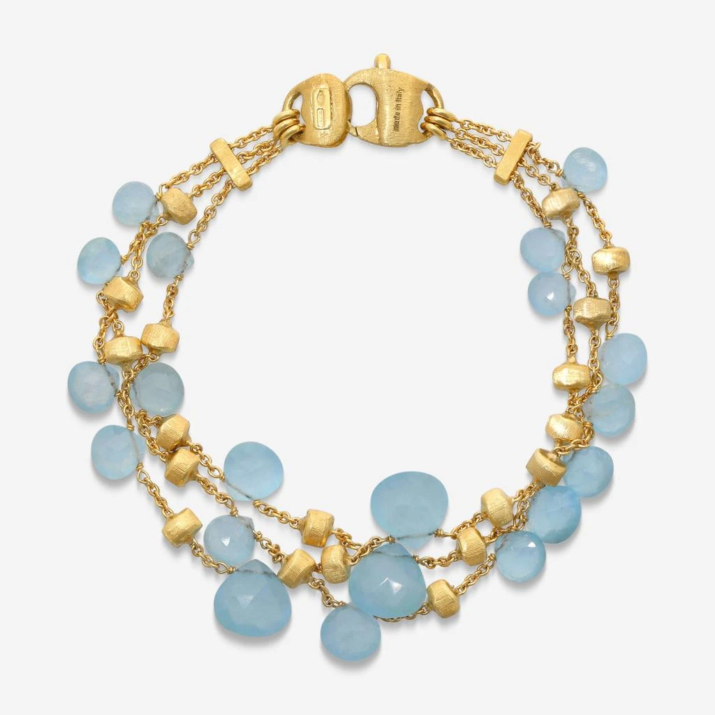 Marco Bicego Marco Bicego Paradise 18K Yellow Gold Aquamarine 3-Strand Bracelet BB2009-AQ01-Y