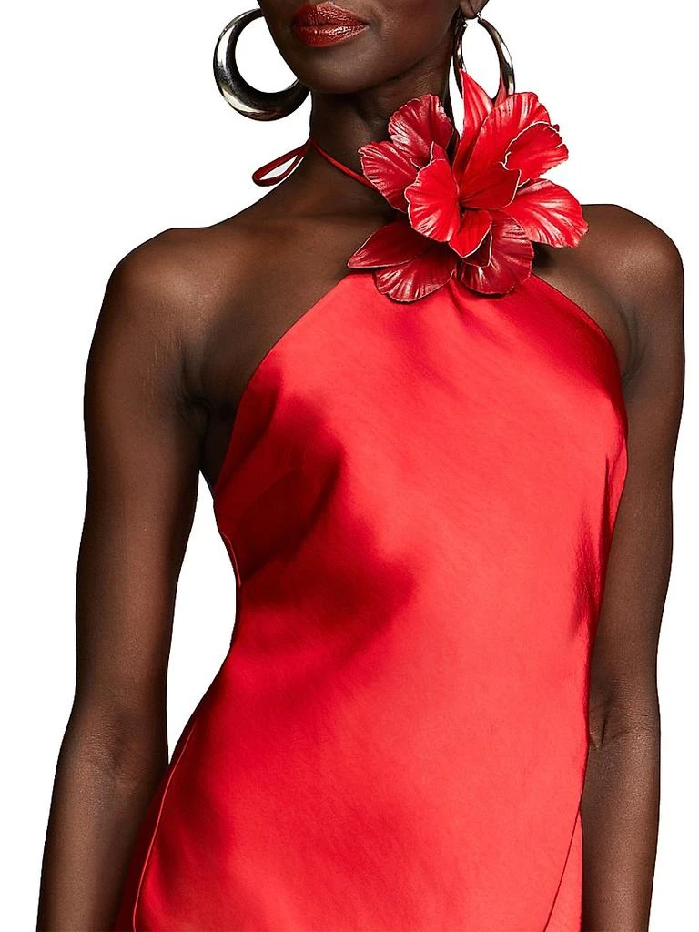 HALSTON Joellen Satin Slip Midi-Dress 5