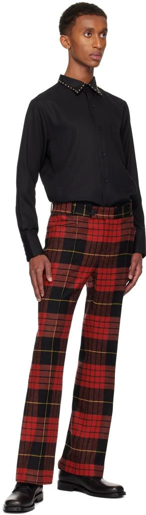 Ernest W. Baker Red Tartan Flare Trousers 4