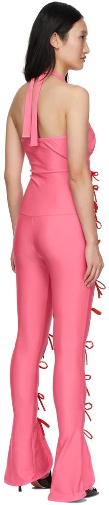 Sinead Gorey SSENSE Exclusive Pink Digital Print Neck Tie Catsuit 3