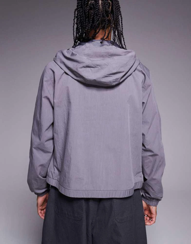 ASOS ASOS DESIGN windbreaker jacket with hood in charcoal 3