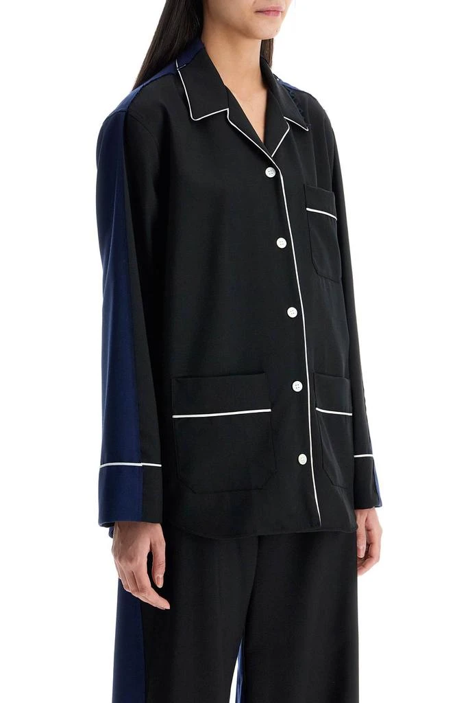 Marni black wool shirt with white stitching 2
