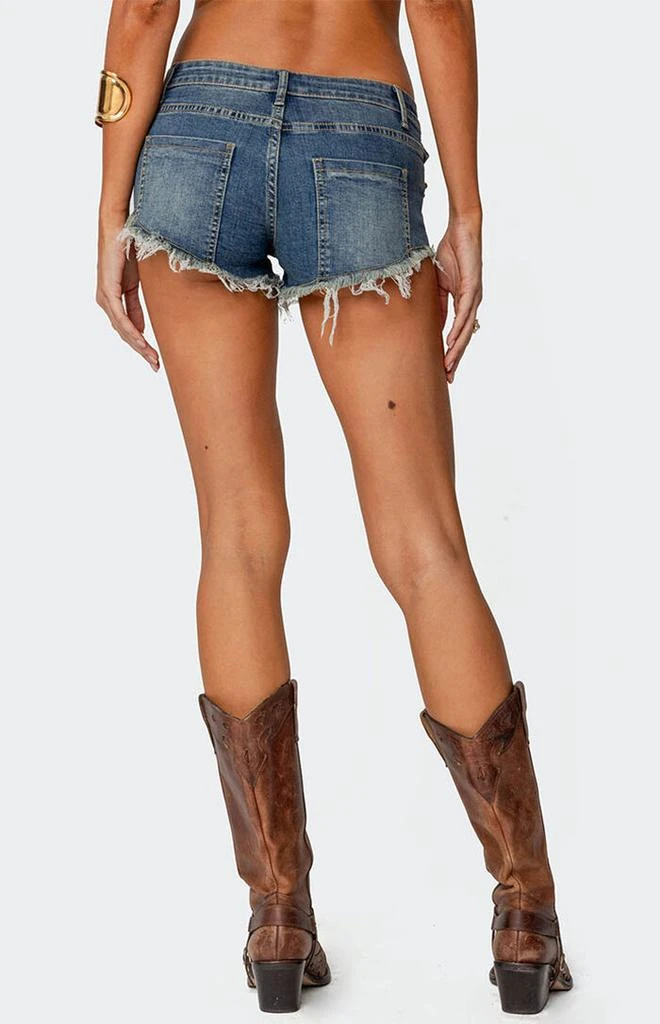 Edikted Studded Low Rise Denim Micro Shorts 5
