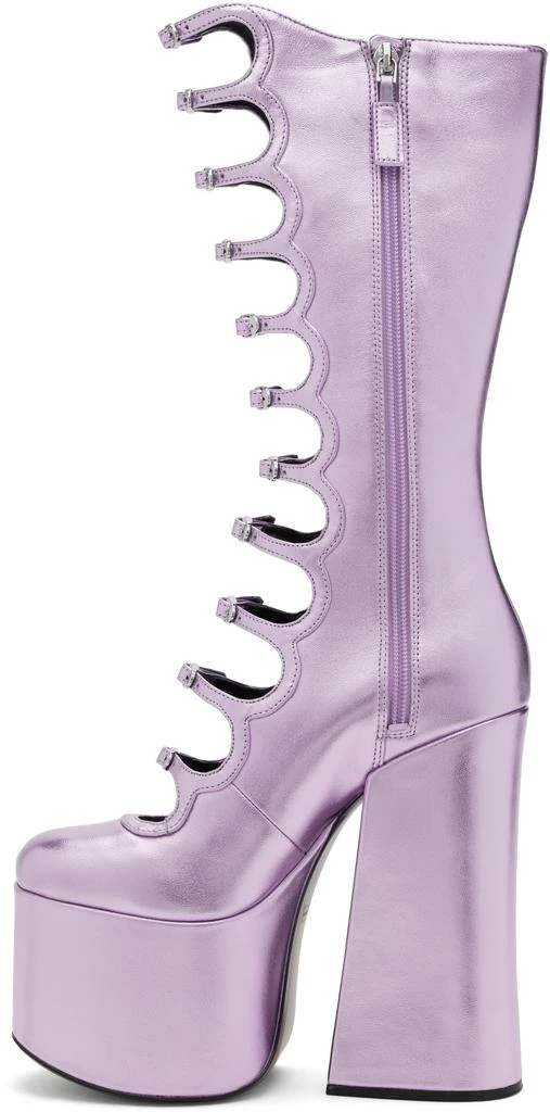 Marc Jacobs Purple 'The Metallic Kiki' Knee High Boots 3