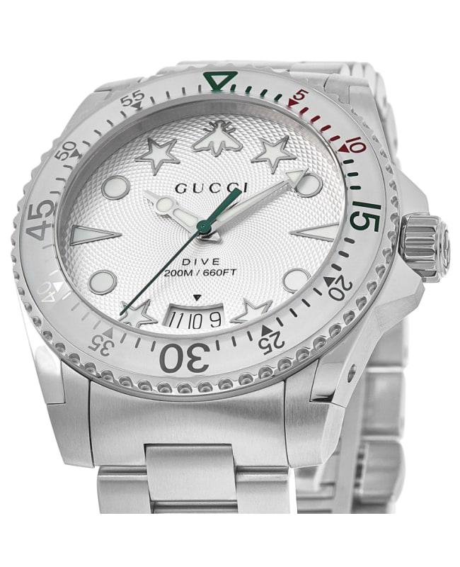 Gucci Gucci Dive 40mm Silver & White Steel Men's Watch