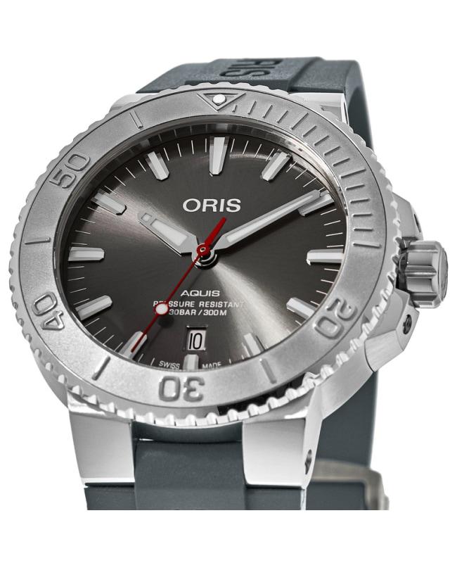 Oris Oris Aquis Date Automatic Grey Dial Rubber Strap Men's Watch 01 733 7730 4153-07 4 24 63EB