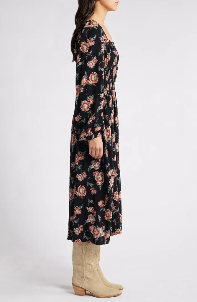Treasure & Bond Floral Long Sleeve Smock Waist Dress 3