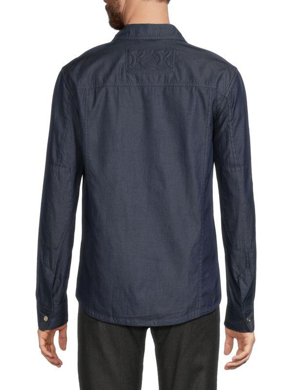 Gancini Cotton Denim Zip Shirt – On Sale Now with Up to 65