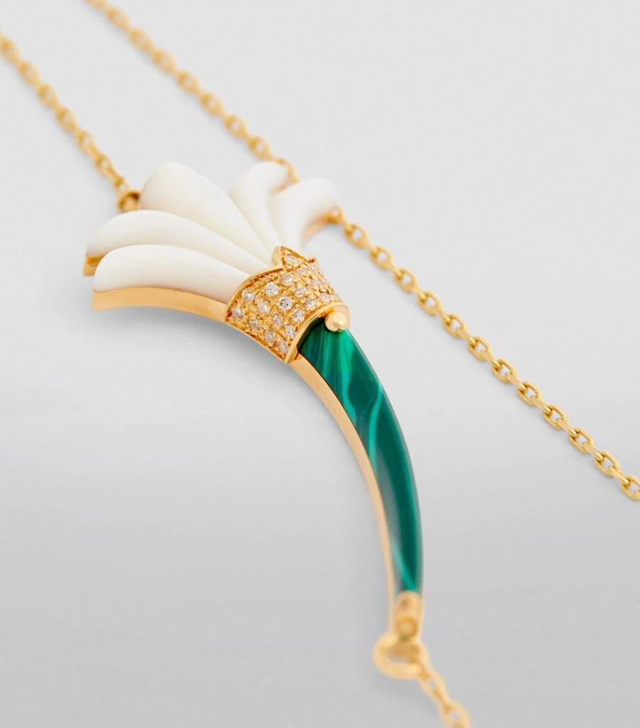 L'ATELIER NAWBAR Yellow Gold, Diamond and Malachite Psychedeliah Necklace 5