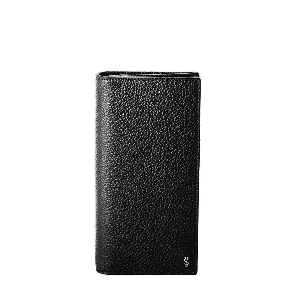 Serapian Cachemire Leather Black Wallet With Palladium Finish