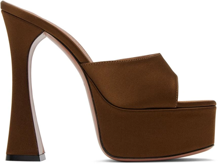 Amina Muaddi Brown Dalida 140 Heeled Sandals 1