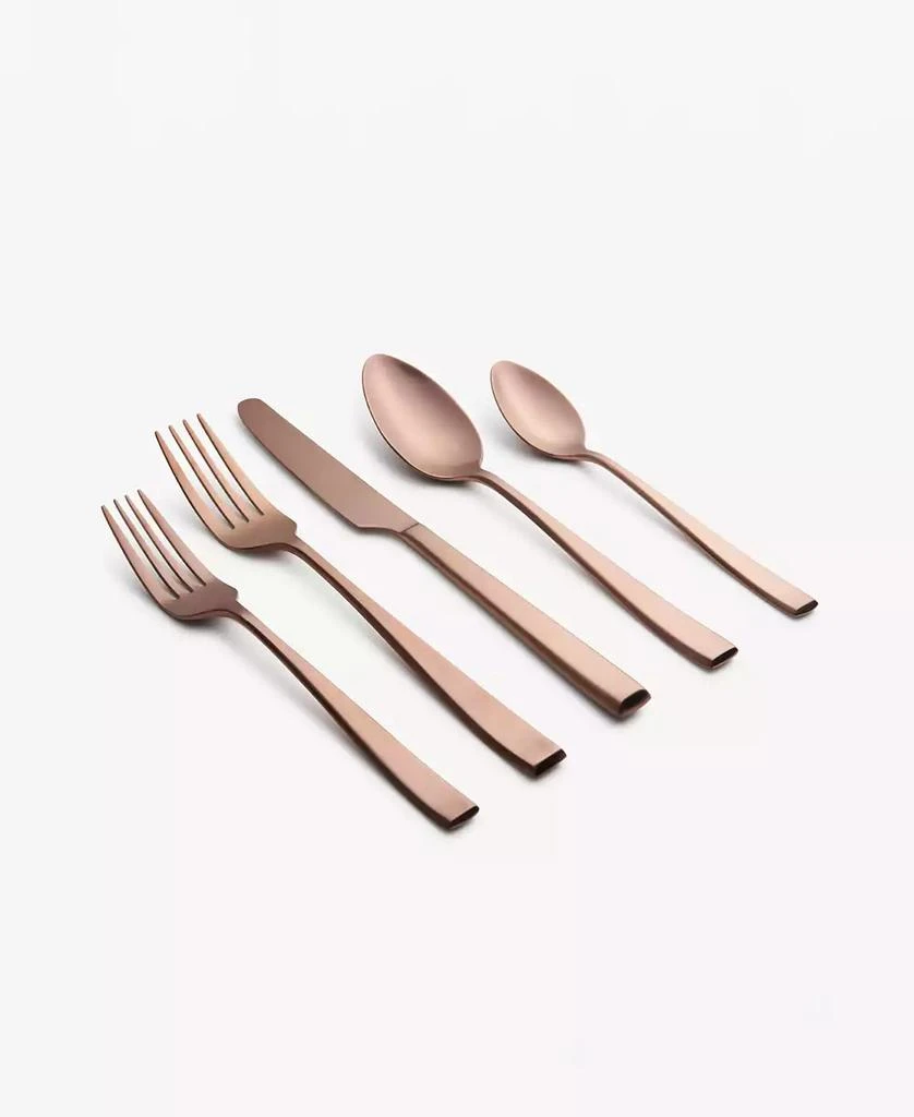 Cambridge Silversmiths Samira Copper Satin 20-Piece 18/10 Stainless Steel Flatware Set, Service for 4 3