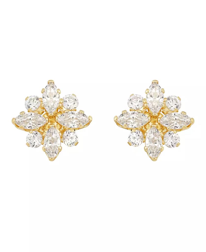 Macy's Cubic Zirconia Flower Cluster Stud Earrings in 14k Yellow Gold