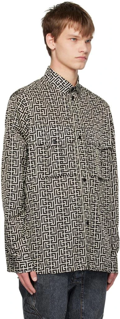 Balmain Black 
Beige Monogram Shirt 2