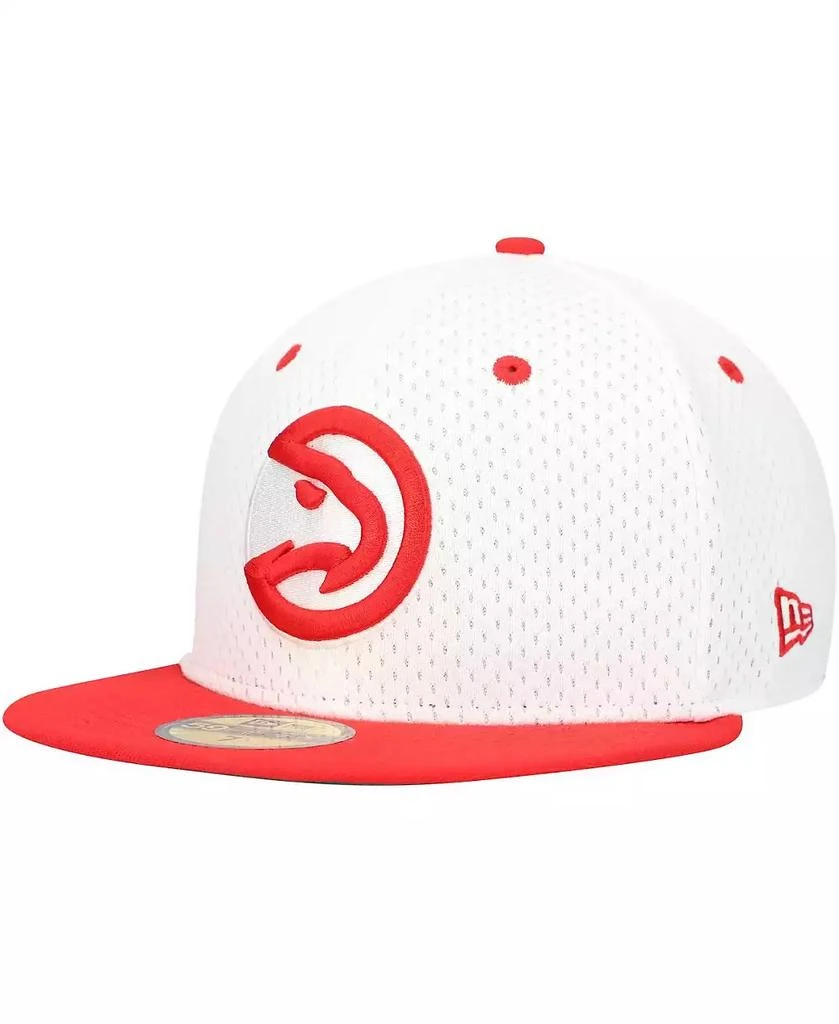 New Era Men's White/Red Atlanta Hawks Throwback 2Tone 59FIFTY Fitted Hat 4