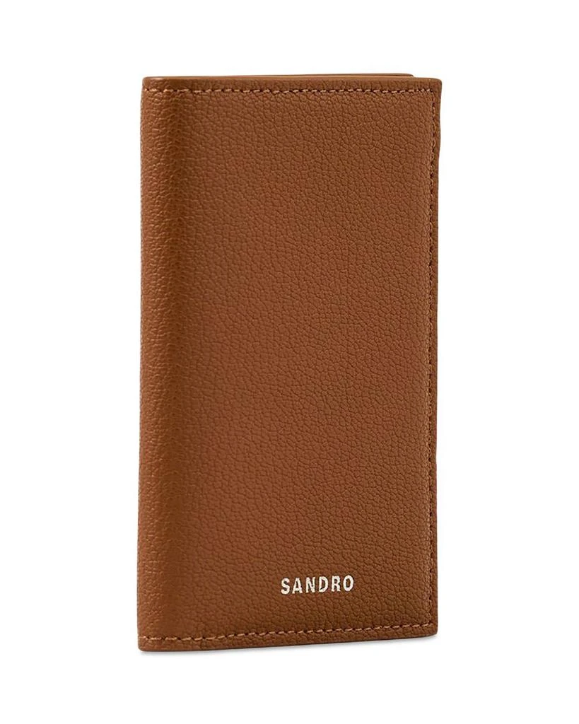 Sandro Grained Leather Foldable Card Holder 2