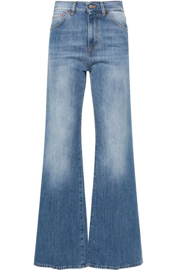 Stella McCartney Embellished Denim Low Waist Flared Jeans