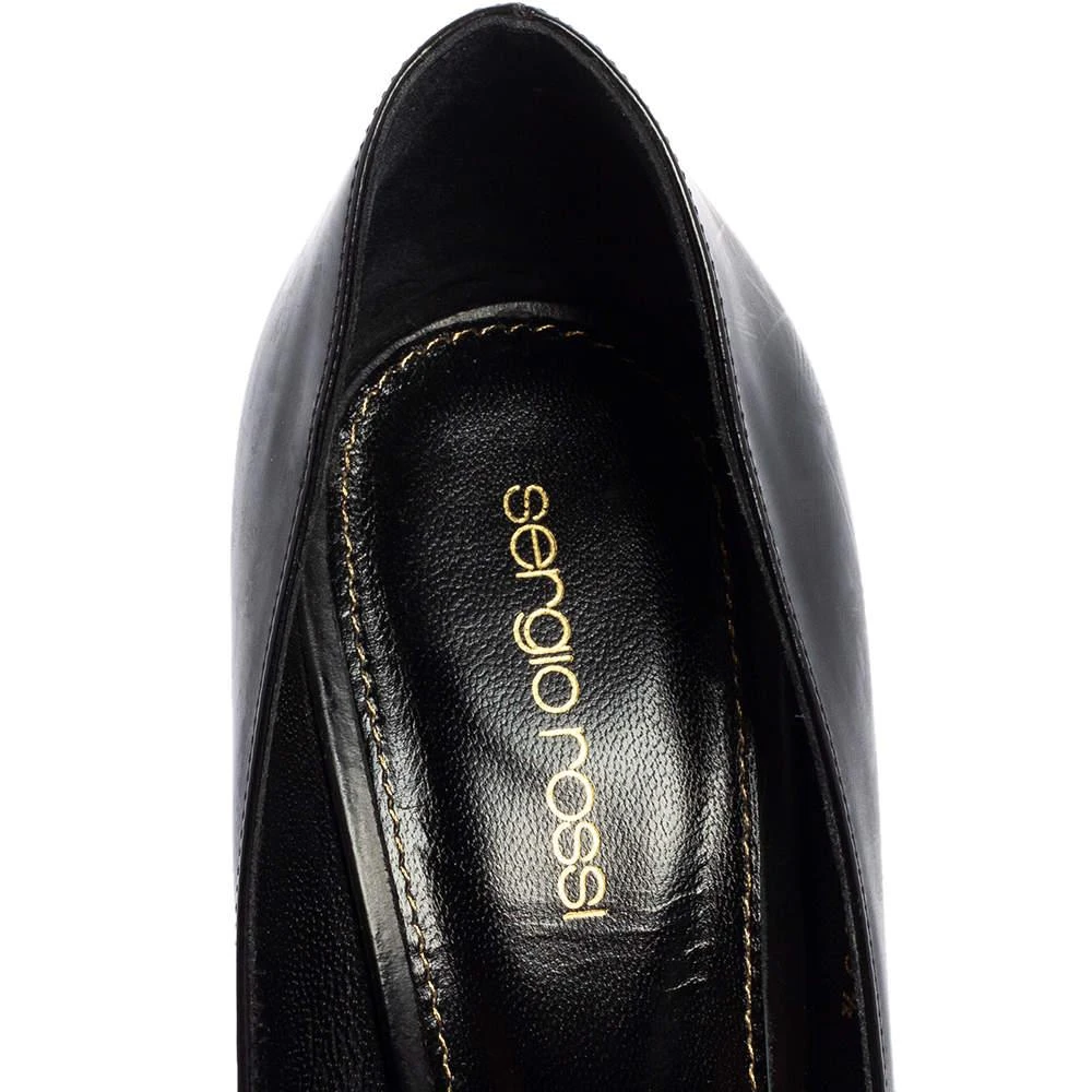 Sergio Rossi Sergio Rossi Black Leather Round Toe Pumps Size 39.5 7