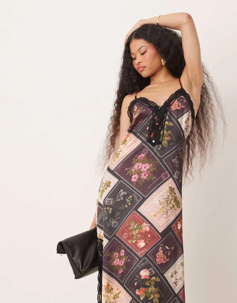 Miss Selfridge Miss Selfridge Petite maxi dress in patchwork print 2