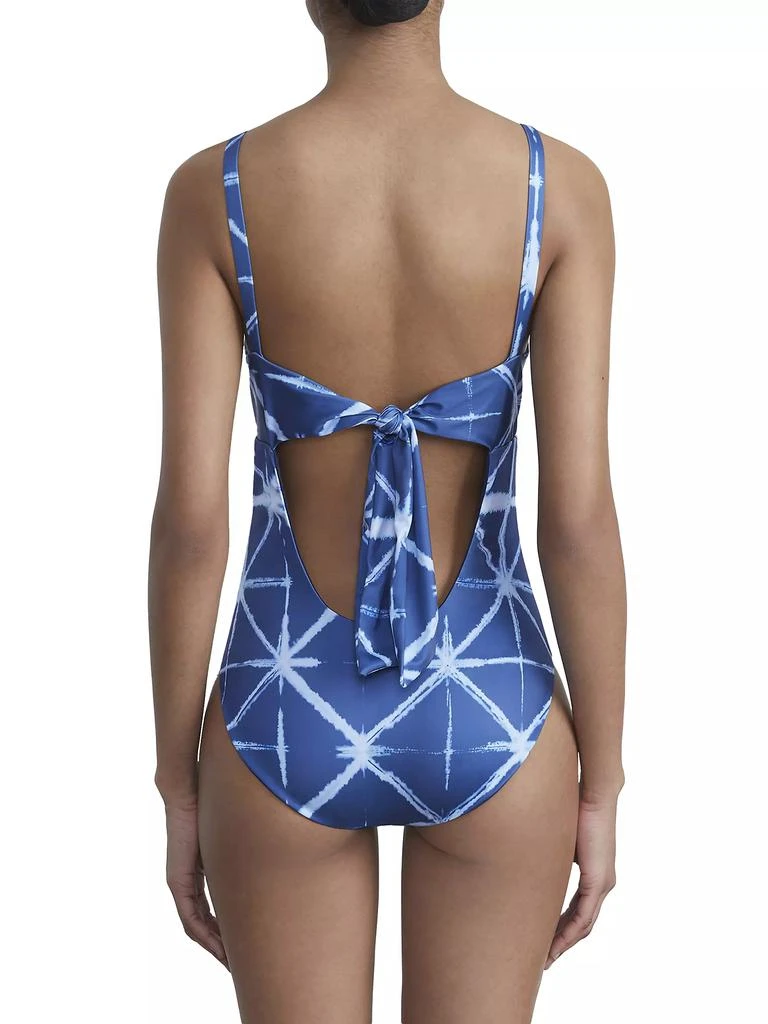 Lafayette 148 New York Twisted Shibori One-Piece Swimsuit 4