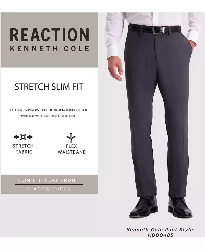 Kenneth Cole Men's Slim-Fit Shadow Check Dress Pants 7