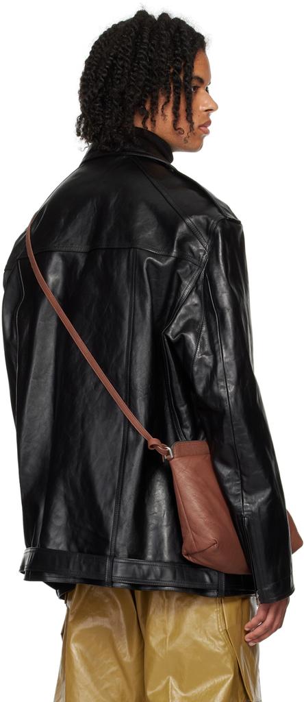Shop Black Porterville Jumbo Luke Stooges Leather Jacket on Sale